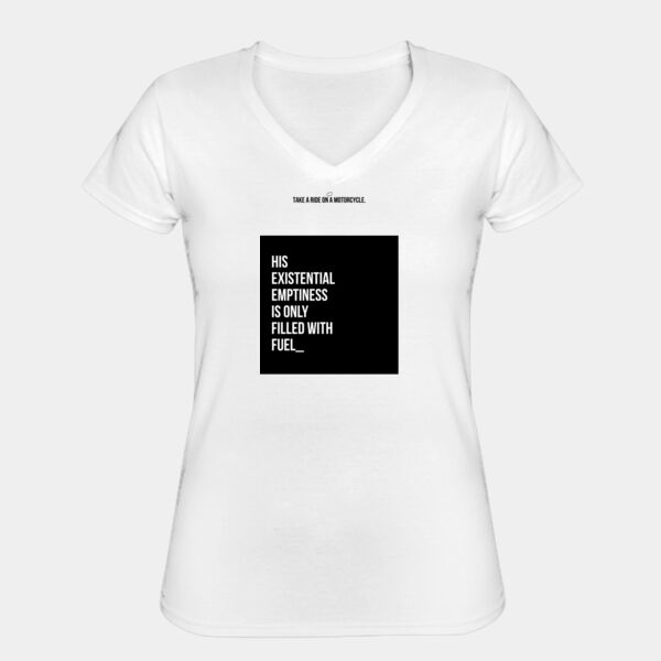 Playera Dama Blanca con Frase Biker Miniatura