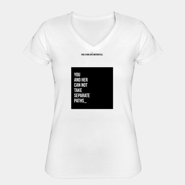 Playera Dama Blanca con Frase Biker Miniatura
