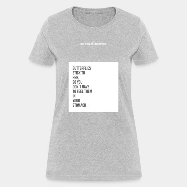Playera Dama Gris con Frase Biker Miniatura