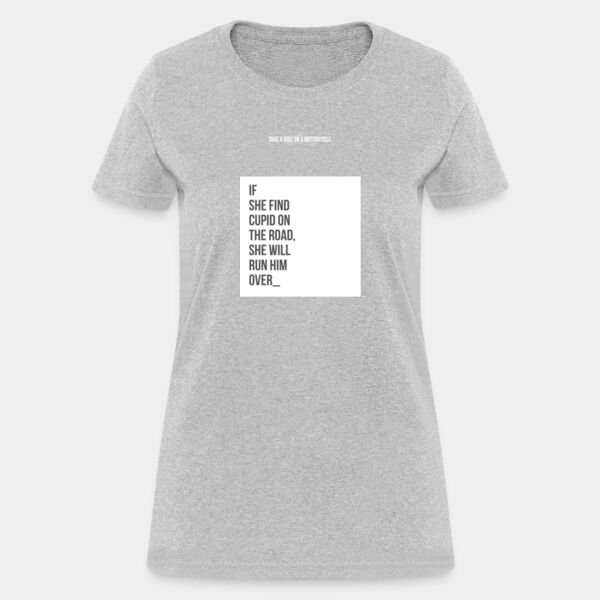 Playera Dama Gris con Frase Biker Miniatura