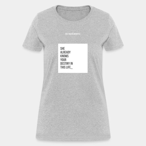 Playera Dama Gris con Frase Biker Miniatura