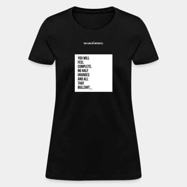 Playera Dama Negra con Frase Biker Miniatura