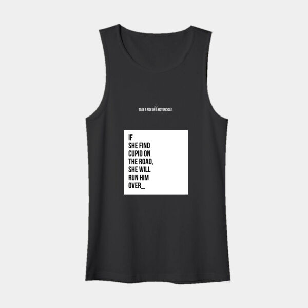 Playera Tank Top Negra con Frase Biker Miniatura