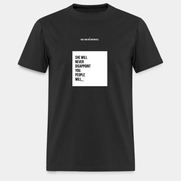 T-Shirt/Playera Color Negra con Frase Biker Miniatura