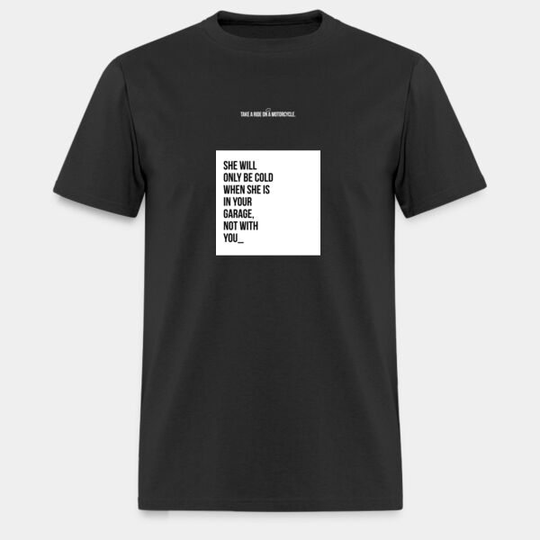 T-Shirt/Playera Color Negra con Frase Biker Miniatura