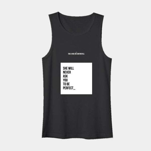 Playera Tank Top Negra con Frase Biker Miniatura