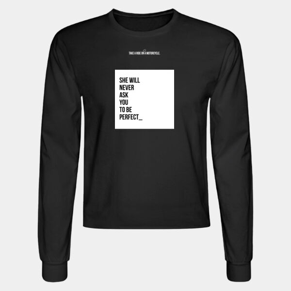 Playera Manga Larga Negra con Frase Biker Miniatura