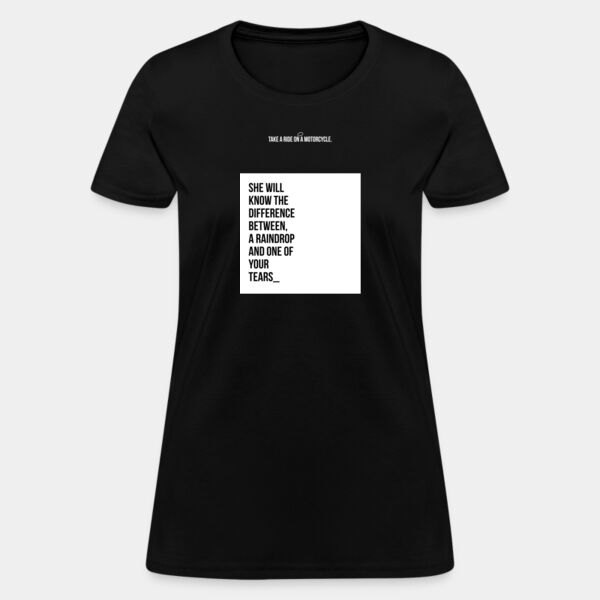 Playera Dama Negra con Frase Biker Miniatura
