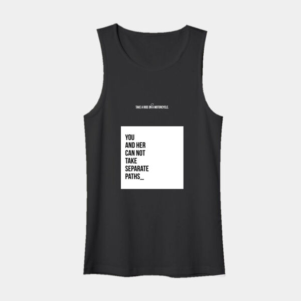 Playera Tank Top Negra con Frase Biker Miniatura