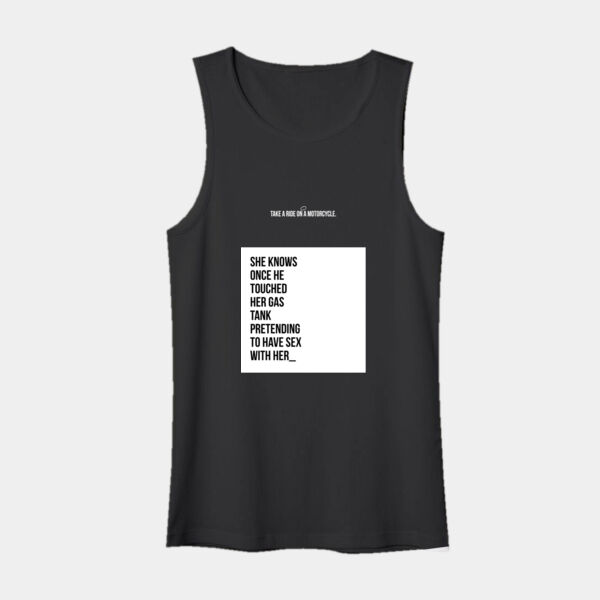 Playera Tank Top Negra con Frase Biker Miniatura