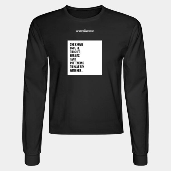 Playera Manga Larga Negra con Frase Biker Miniatura