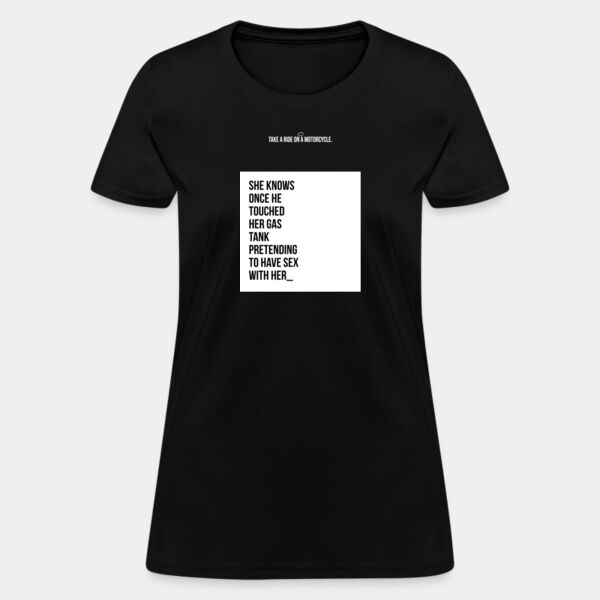 Playera Dama Negra con Frase Biker Miniatura
