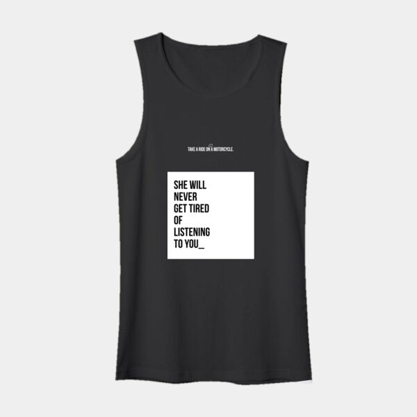 Playera Tank Top Negra con Frase Biker Miniatura