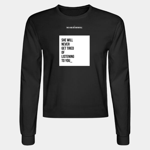 Playera Manga Larga Negra con Frase Biker Miniatura