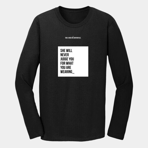 Playera Manga Larga Negra con Frase Biker Miniatura