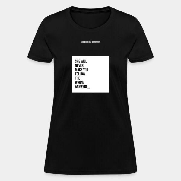 Playera Dama Negra con Frase Biker Miniatura