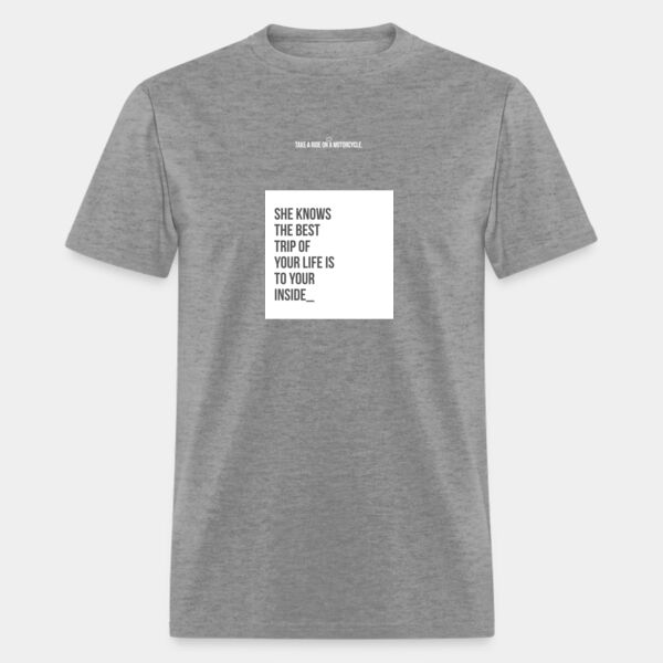 T-Shirt/Playera Color Gris con Frase Biker Miniatura