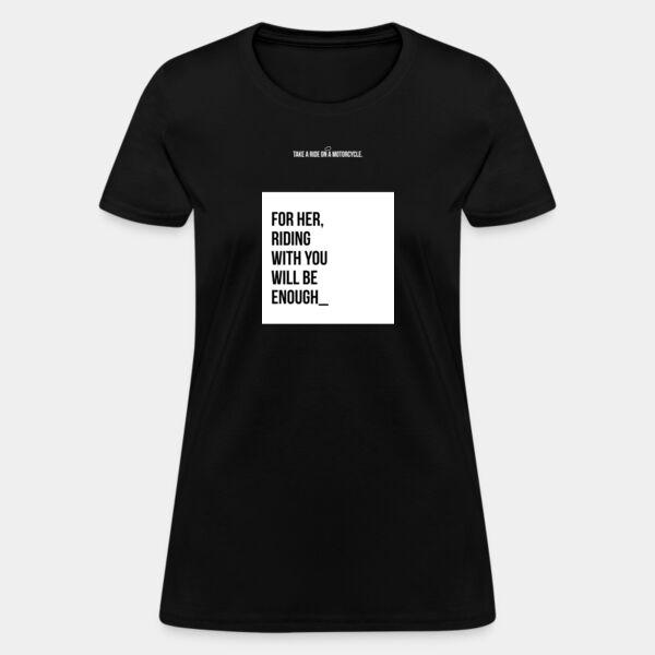 Playera Dama Negra con Frase Biker Miniatura