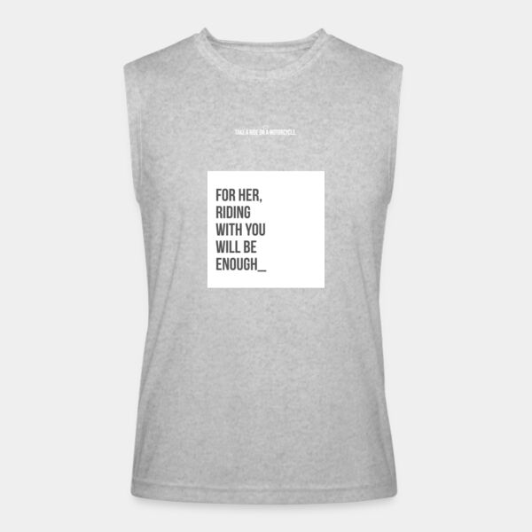 Playera Sin Manga Gris con Frase Biker Miniatura