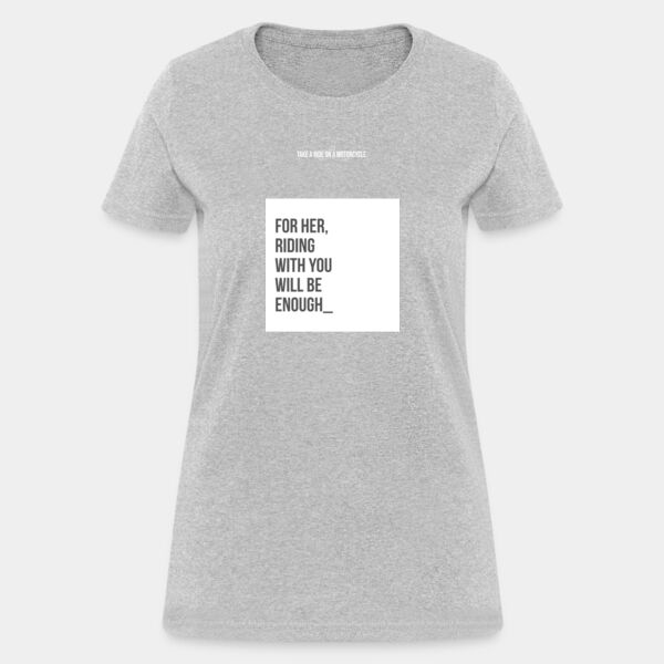 Playera Dama Gris con Frase Biker Miniatura