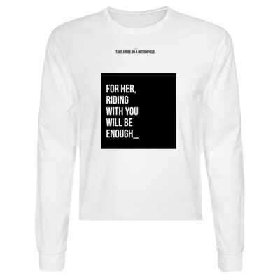 Playera Manga Larga Blanca con Frase Biker Miniatura
