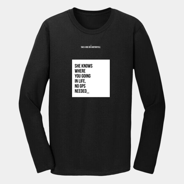 Playera Manga Larga Negra con Frase Biker Miniatura