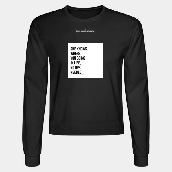 Playera Manga Larga Negra con Frase Biker Miniatura