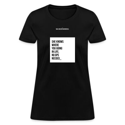 Playera Dama Negra con Frase Biker Miniatura