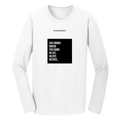 Playera Manga Larga Blanca con Frase Biker Miniatura