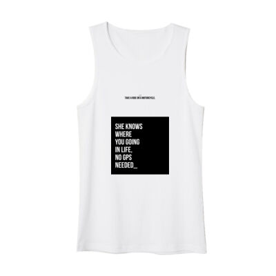 Playera Tank Top Blanca con Frase Biker Miniatura