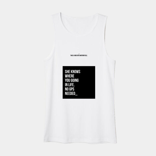 Playera Tank Top Blanca con Frase Biker Miniatura