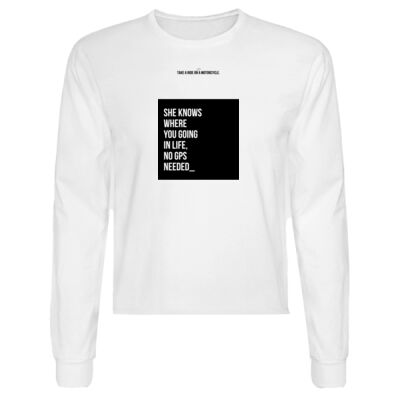Playera Manga Larga Blanca con Frase Biker Miniatura