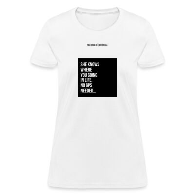 Playera Dama Blanca con Frase Biker Miniatura