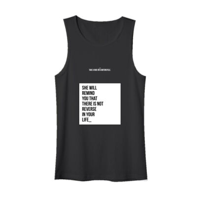 Playera Tank Top Negra con Frase Biker Miniatura