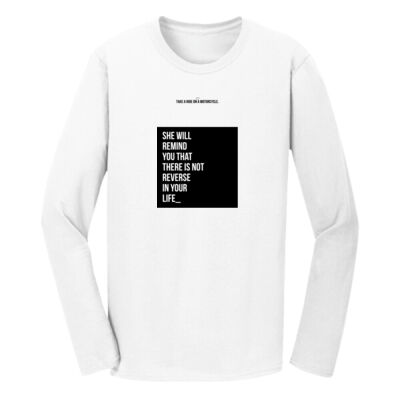 Playera Manga Larga Blanca con Frase Biker Miniatura