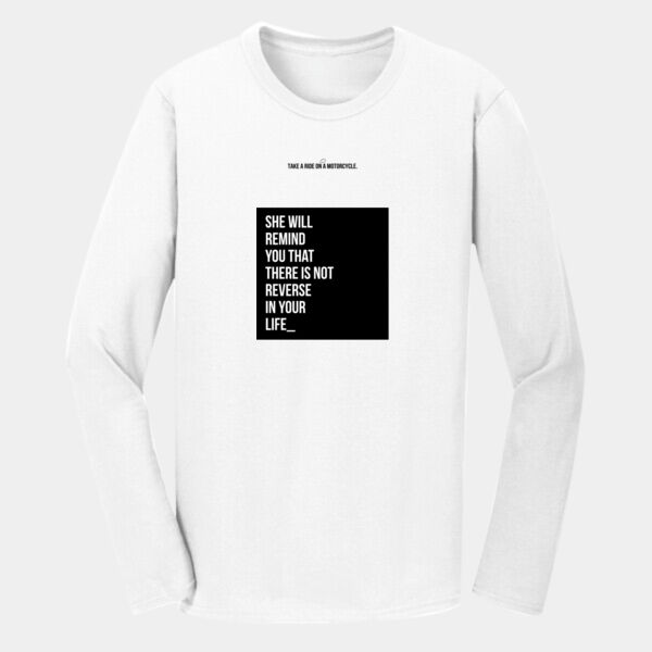Playera Manga Larga Blanca con Frase Biker Miniatura