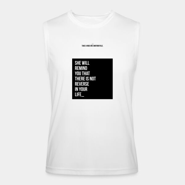 Playera Sin Manga Blanca con Frase Biker Miniatura
