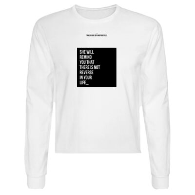 Playera Manga Larga Blanca con Frase Biker Miniatura