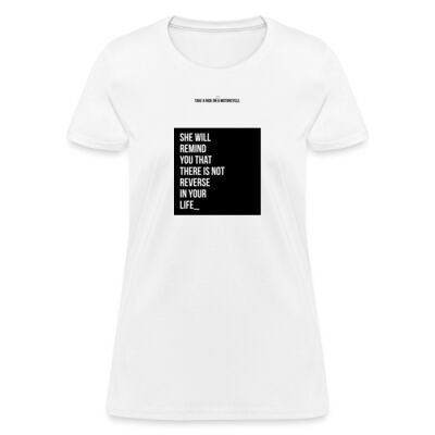 Playera Dama Blanca con Frase Biker Miniatura